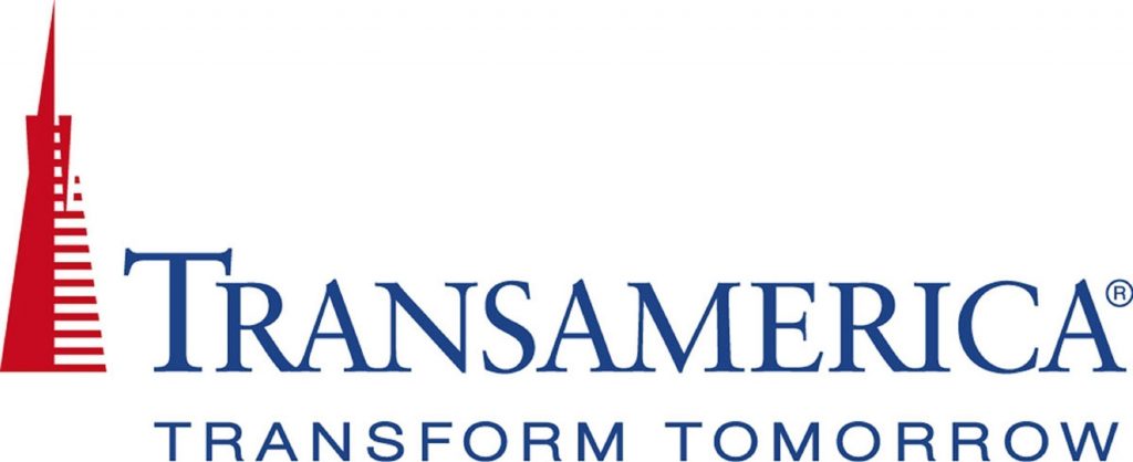 Logo of Transamerica with caption "Transform Tomorrow" underneath.